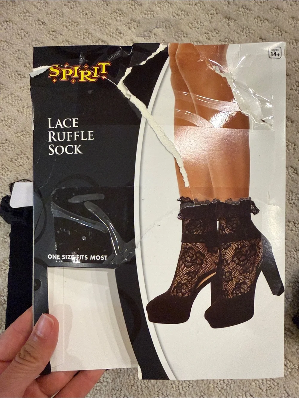 Black Lace Ruffle Socks with Sheer Lace Cuffs